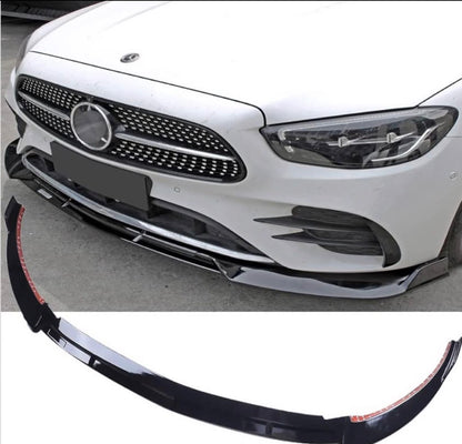 Mercedes W213 E63 AMG Front Bumper Lip Spoiler (2021-2023) - Gloss Black, New