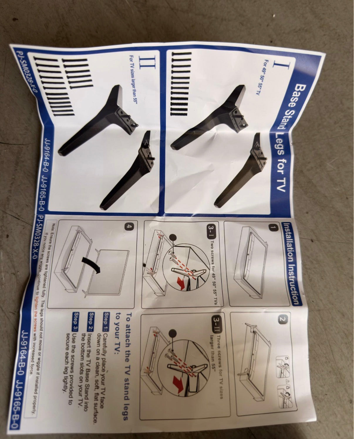 LG TV Legs / Stand – 60” & 65” Models