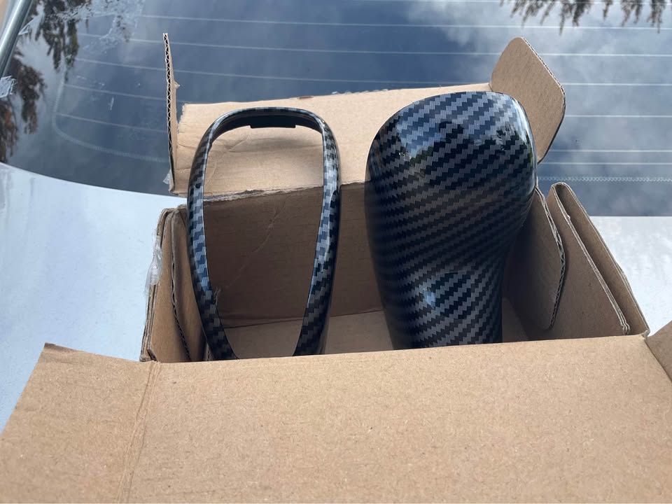 Cadillac carbon fiber gear-shift knob cover trim product photo