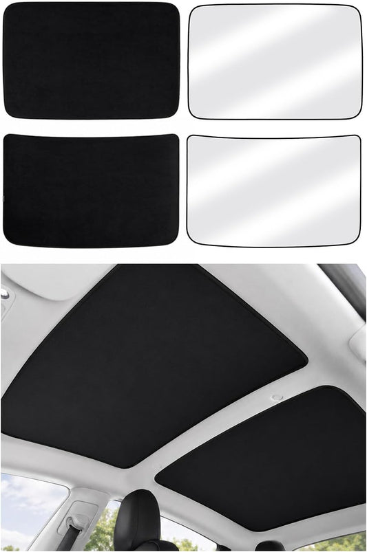 Sovtekr Tesla Model 3 Front & Rear Electrostatic Roof Sunshade Set – Black