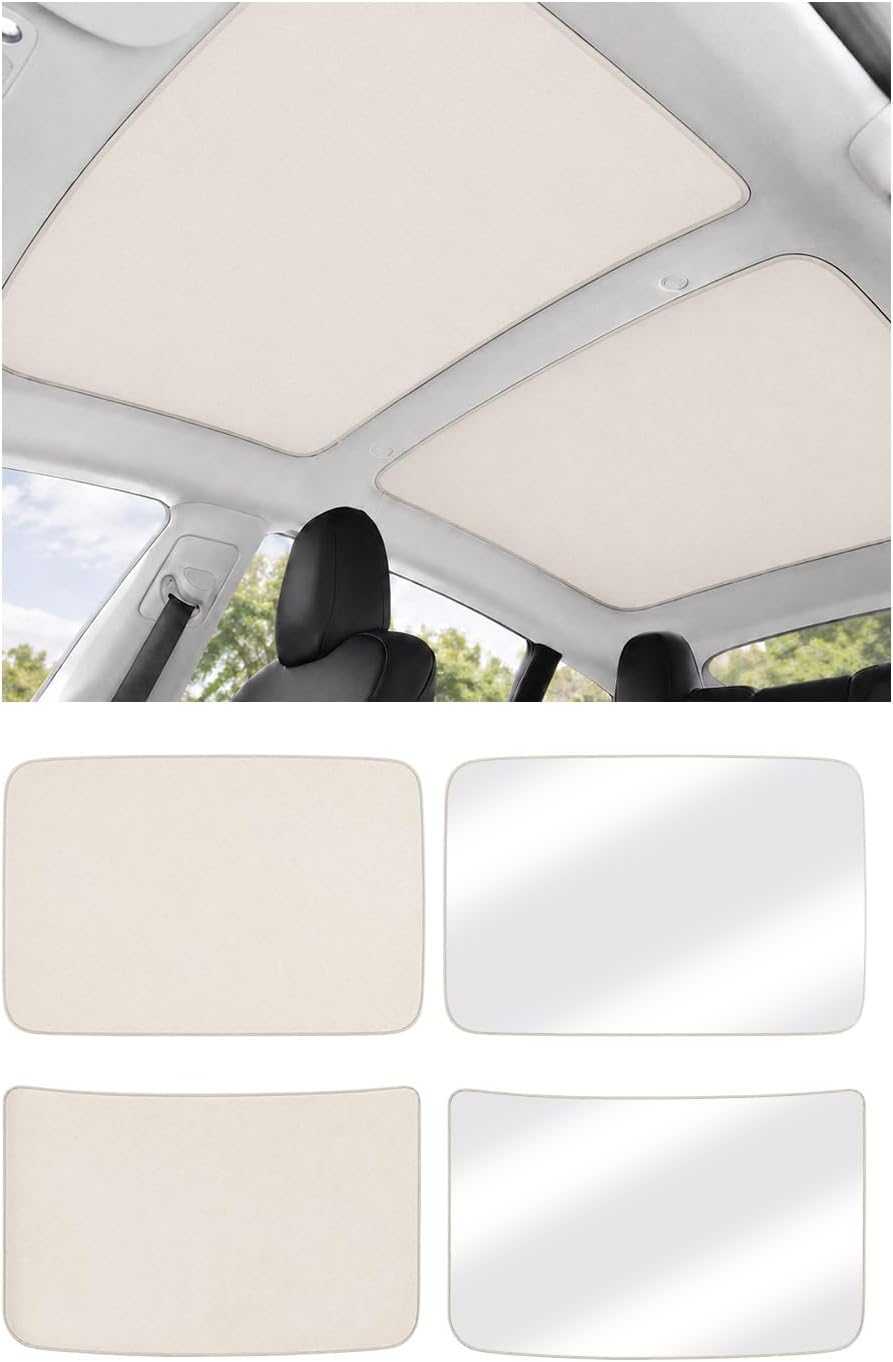 Sovtekr Tesla Model 3 Front & Rear Electrostatic Roof Sunshade Set – Gray