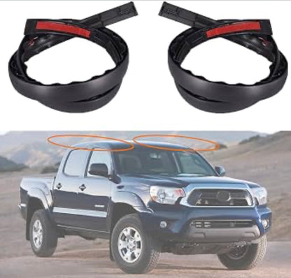 Two-piece black roof drip molding trim set for 2005–2015 Toyota Tacoma Double Cab